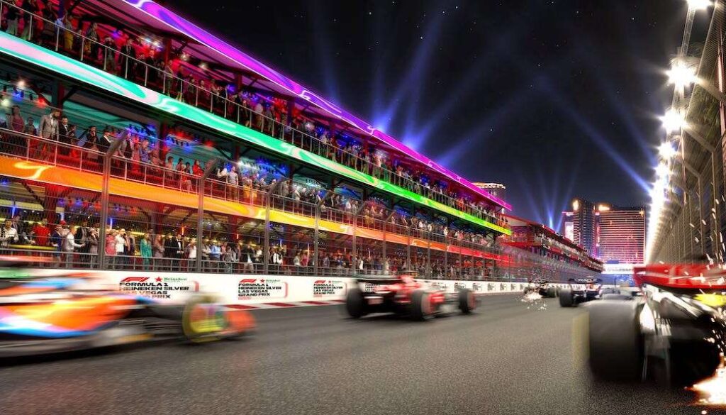 Formula 1 night race illustrating the atmosphere expected in Madrid 2026